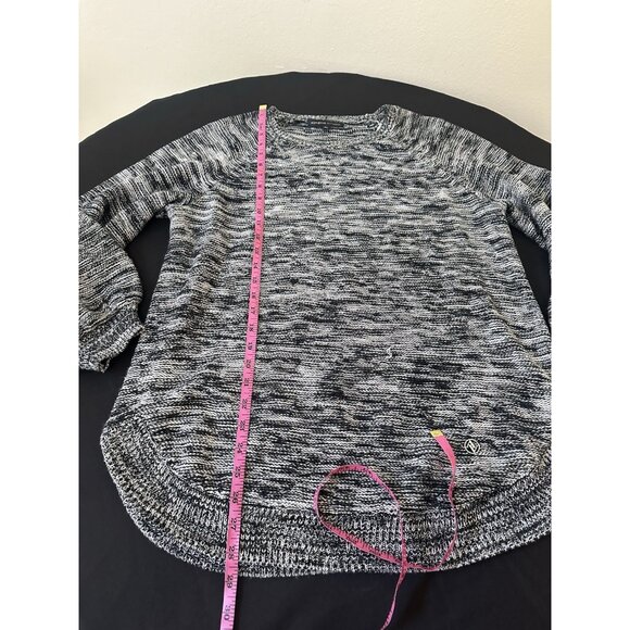 ADRIENNE VITTADINI Womens Long sleeve Black Gray Cable Knit Pullover Sweater XL - Picture 5 of 7